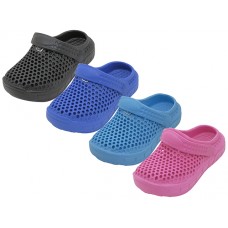 S8820-Y - Wholesale Youth's Soft Hollow Upper Sport Clogs (*Asst. Black, Royal, Hot Pink & Turquoise) 